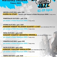  Warsztaty jazzowe koncerty - plakat z informacją o koncertach