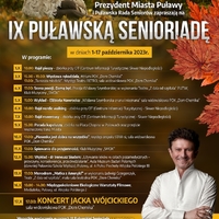 Plakat w kolorach jesiennych w informacjami z tekstu